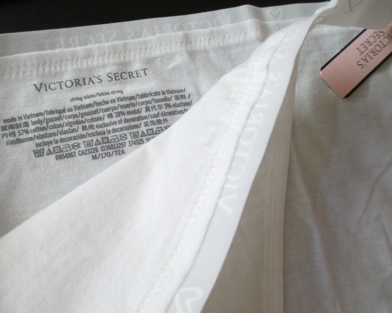 VICTORIA’S SECRET Cotton String Bikini Panty VS White S M L XL NWT