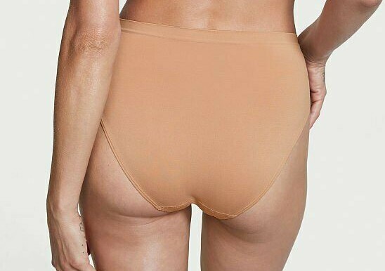 XXL Beige SEAMLESS NOSHOW FULL COVER Victorias Secret High-Leg Waist Brief Panty