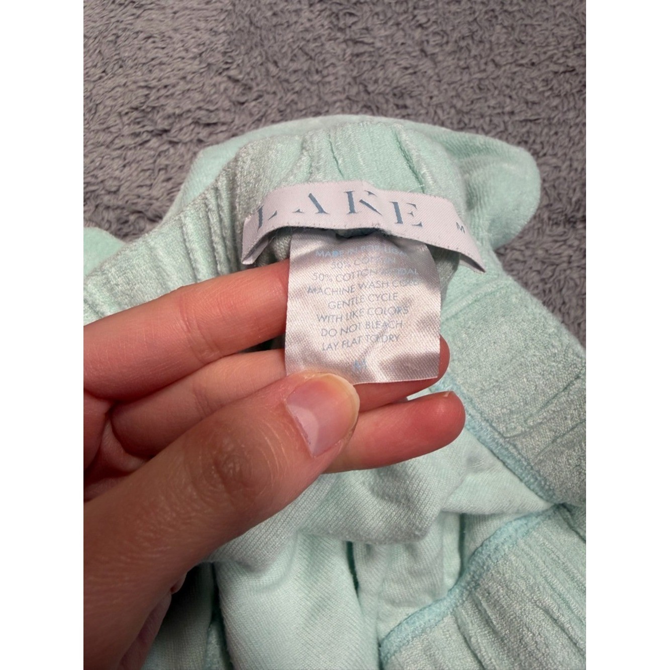 Lake Light Mint Terry Cloth Lounge pajama Shorts medium