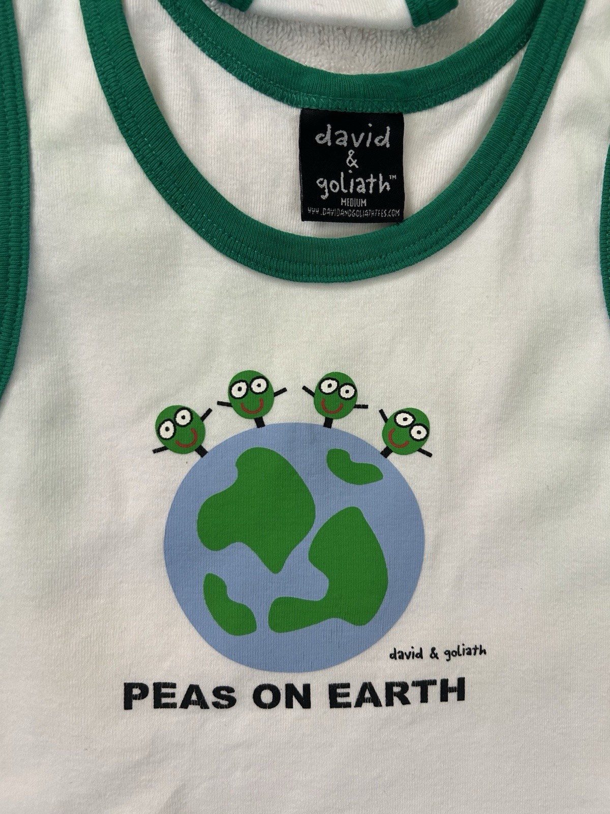 David & Goliath Cotton Tank Top & Bikini Underwear White/Green Juniors US size M