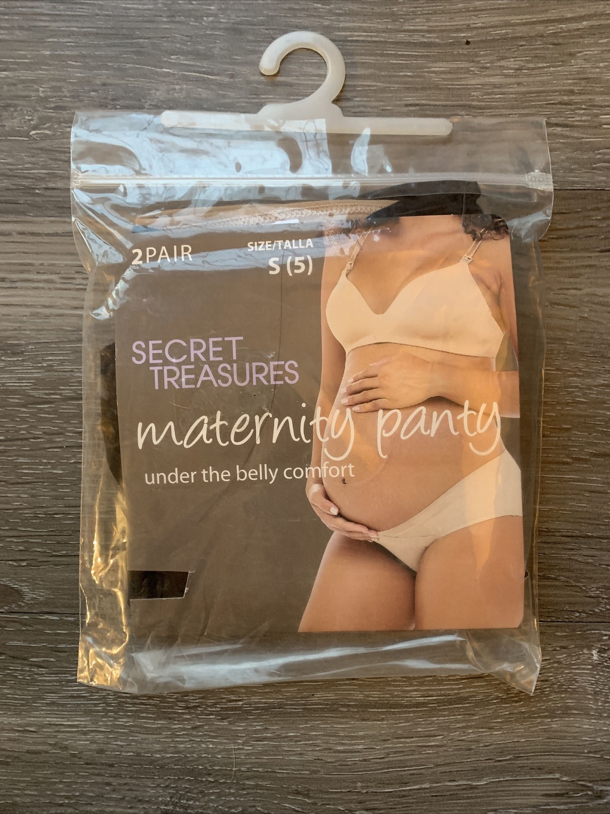 Secret Treasures Women’s Maternity Small Black and Beige Under Belly Panties