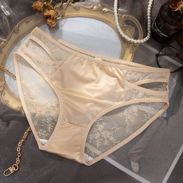 6pcs Lot Sexy Womens Satin Lingeries Panties Sheer See Through Underwear Briefs