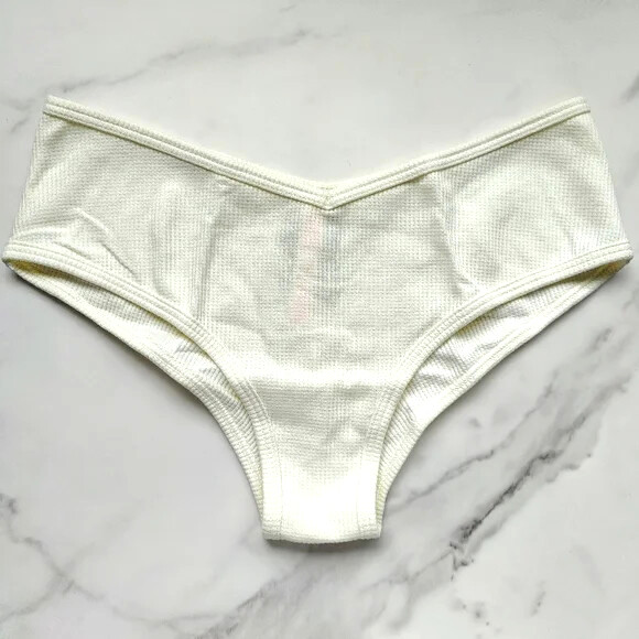 PINK Victoria’s Secret Waffle Cotton Cheekster Panty Creamer Size XL