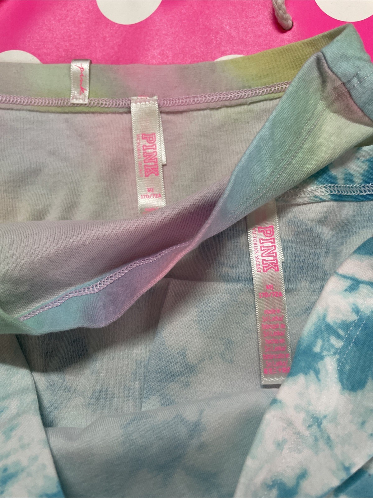 NEW 2021 Victoria’s Secret PINK Boyshort Panties Tie Dye Blue & Pastel Ombre M