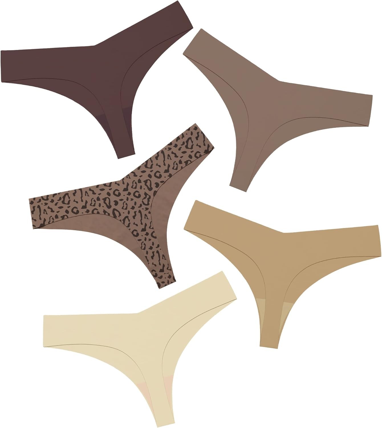 Seamless Thongs Women’s No Show Thong Underwear Women Comfortable Multiple Pack