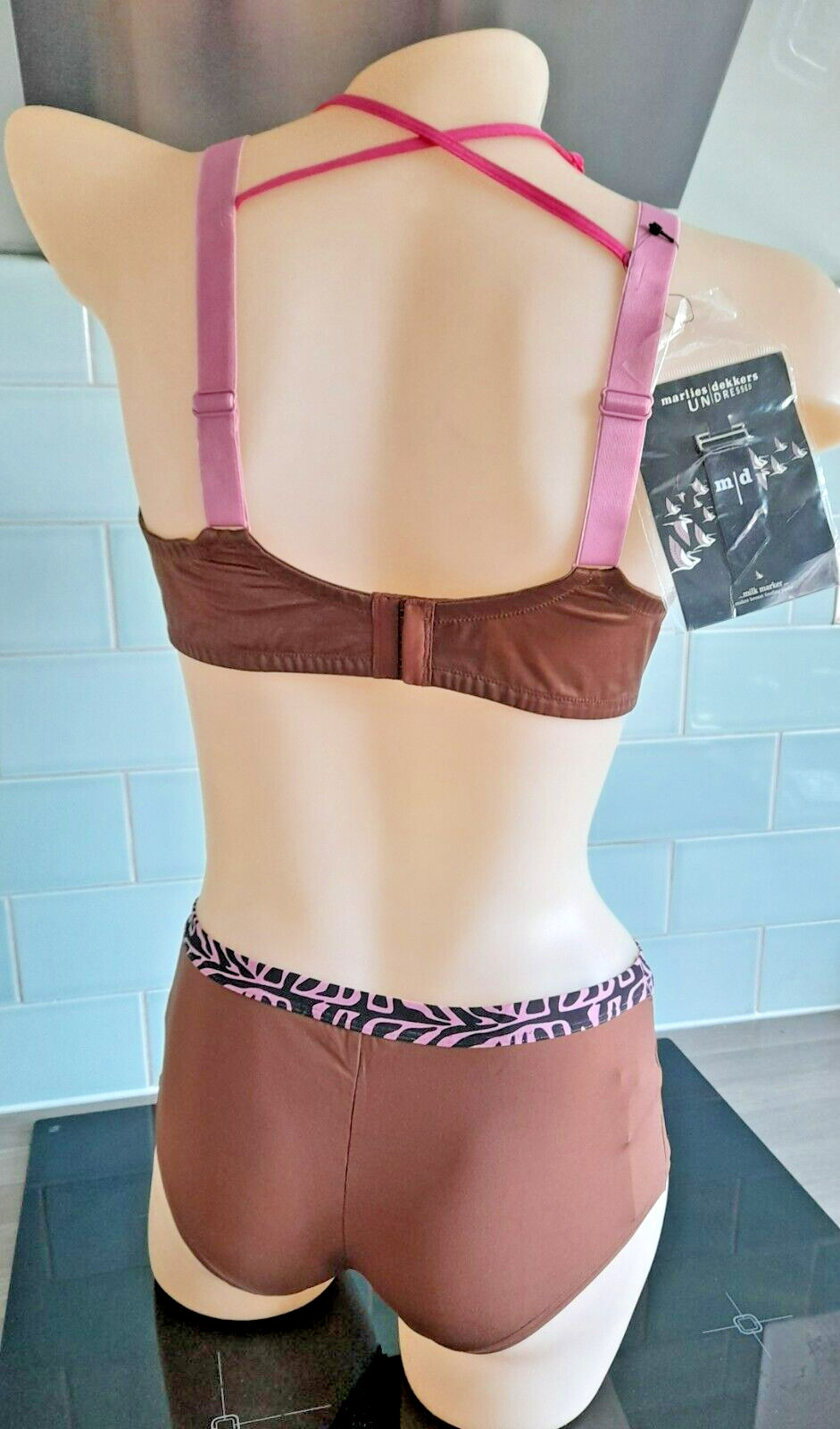 Marlies Dekkers Brown Shorts With A Black/Pink Zebra Trim
