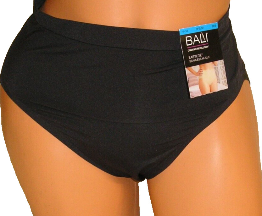Panties Lingerie Bali Easylite Seamless Black Hi Cut Size 9 2X Adult Gift