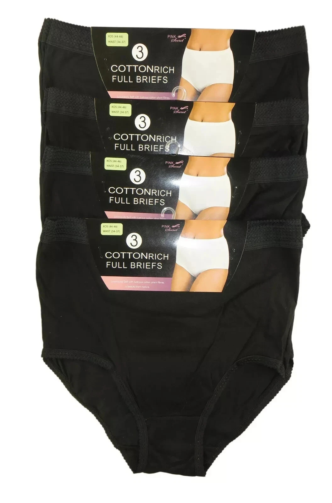 6 Pack Ladies Briefs Maxi, 100% Cotton Full Comfort Fit Underwear, Size 10-24 UK
