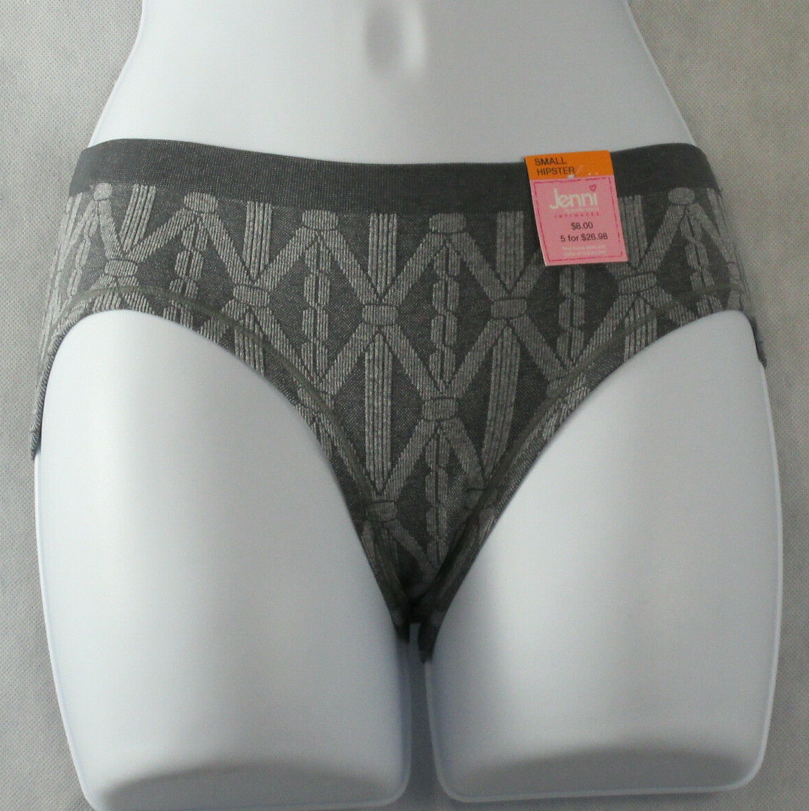 Jenni by Jennifer Moore Women’s Seamless Hipster Panty, Gray Sweater Texture