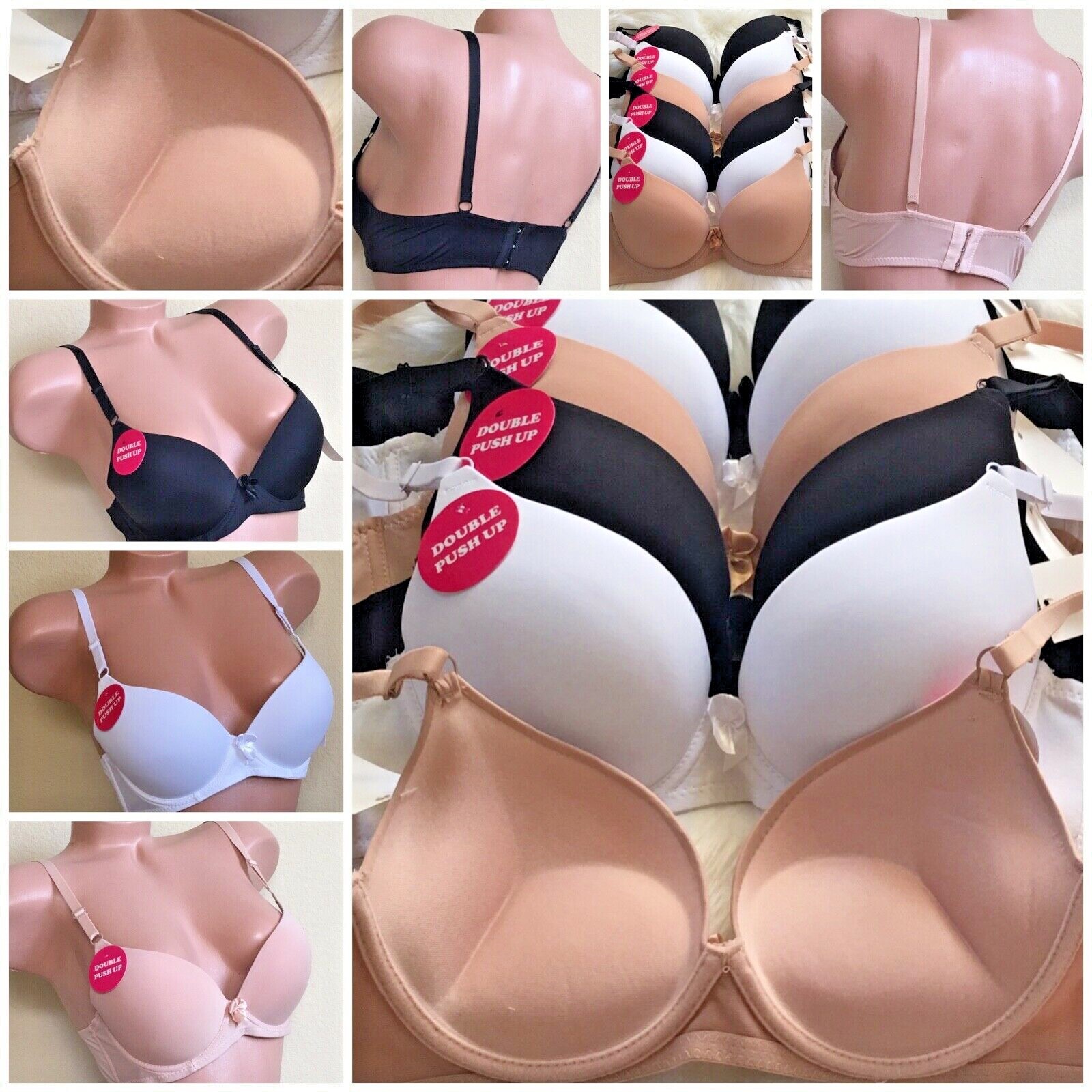 3/6 Bras Women’s Max Lift Extreme Push-ups Bra Add 2 Cup Push up 9902 Lot 32-40C
