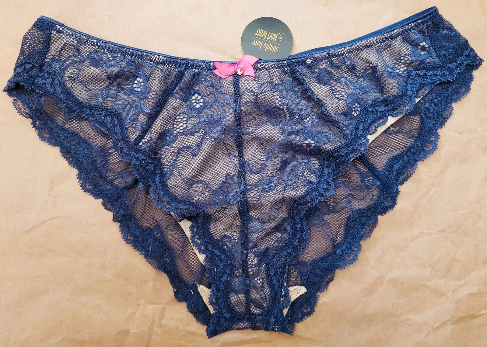 BRAZILIAN THONG BRIEF SIMPLY BLUE L – UK 16 BRAZILIAN BRIEF JANET REGGER BLUE
