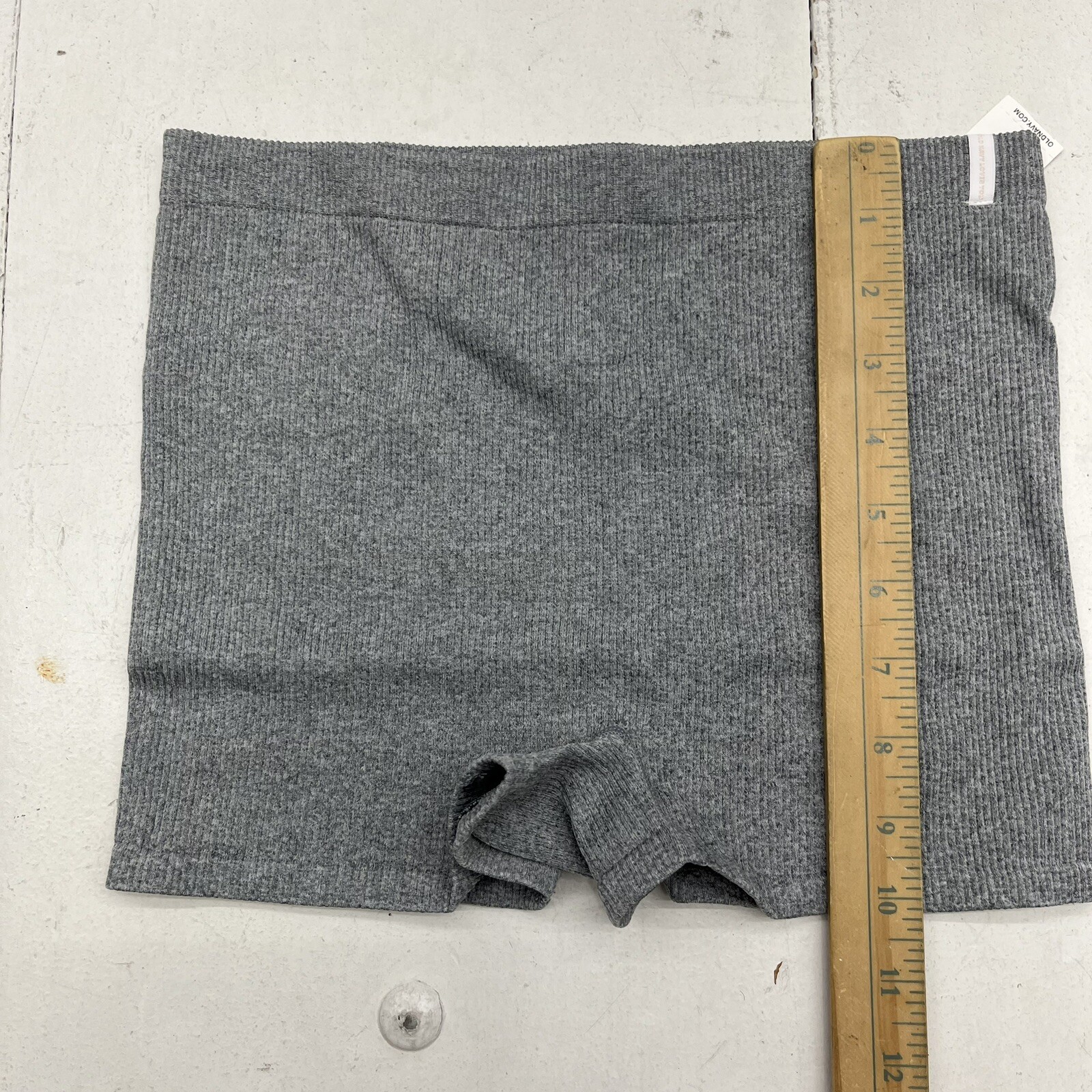 Old Navy Gray Seamless Mid-Rise Rib-Knit Boyshorts Women’s Size M/L NEW