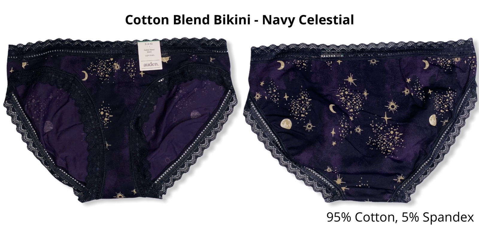Women’s 5pk Assorted Styles & Colors Underwear – Auden – Size S (4-6) – 390