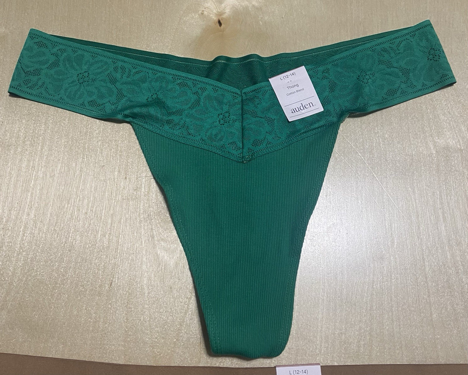 Auden Women’s Size Large (12-14) Cotton Blend Soft Thong Panties 2 Pack