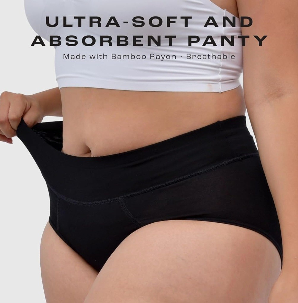 NWOT Bambody 2 Pack Absorbent Leakproof Period Brief Panties Black Size 7