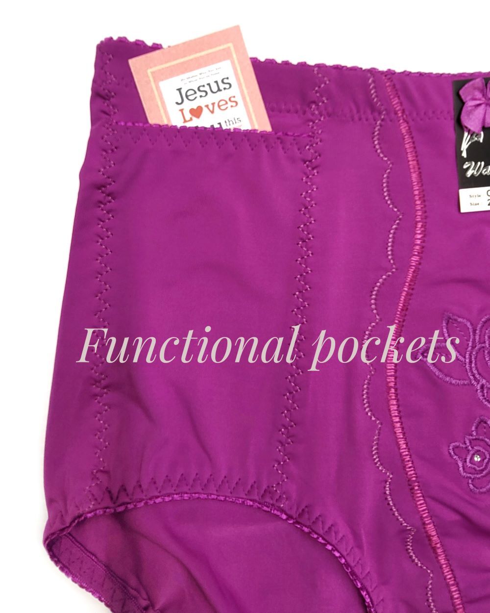 Women High Waist Full Coverage Stay-put Pocket Tummy Control Brief Girdle Panty