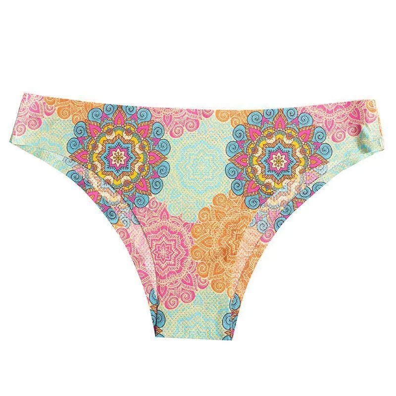 Printed Breathable Comfortable Underwear with Floral Pattern Bikini