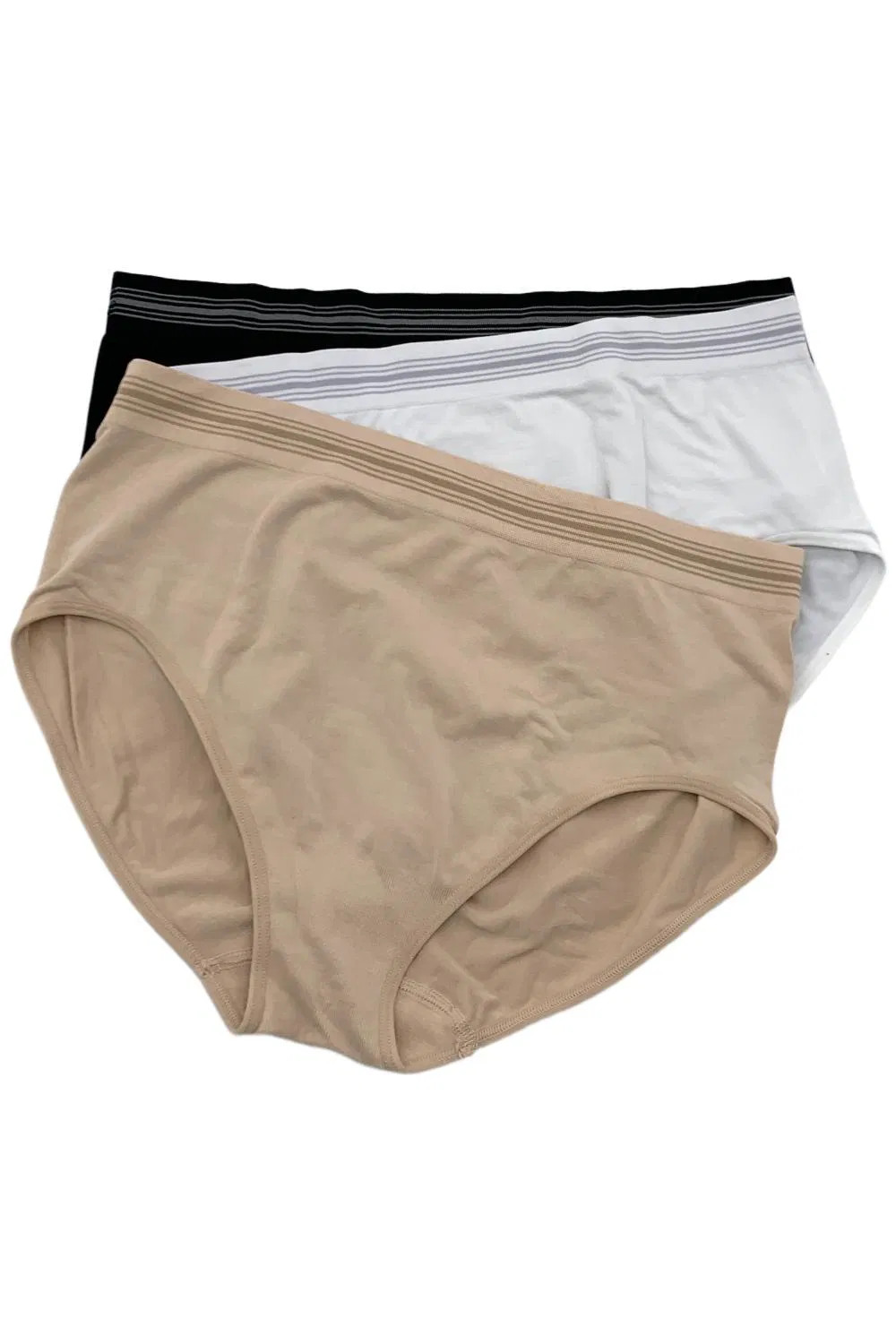 Breezies Women’s 3-pack Lace Elegance Smooth Full Brief Panty Basic