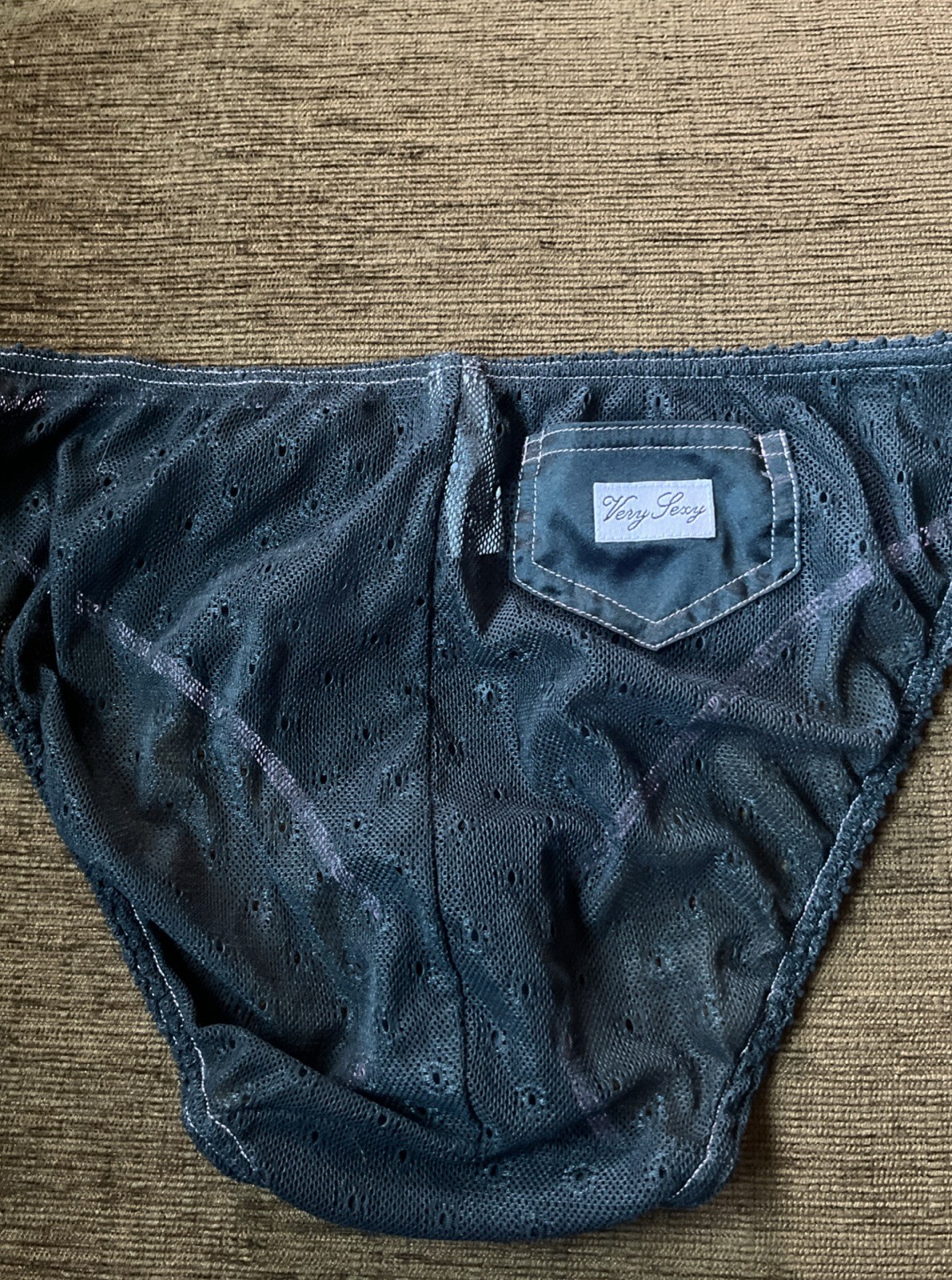 VICTORIA SECRET VERY SEXY UNIQUE BIKINI PANTY ROSETTE & A POCKET SZ M New