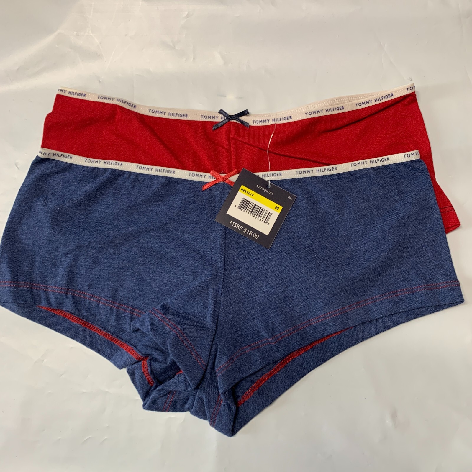 NWT TOMMY HILFIGER 2 PACK Boyshort Shortie Cotton Blend Logo Band Panty