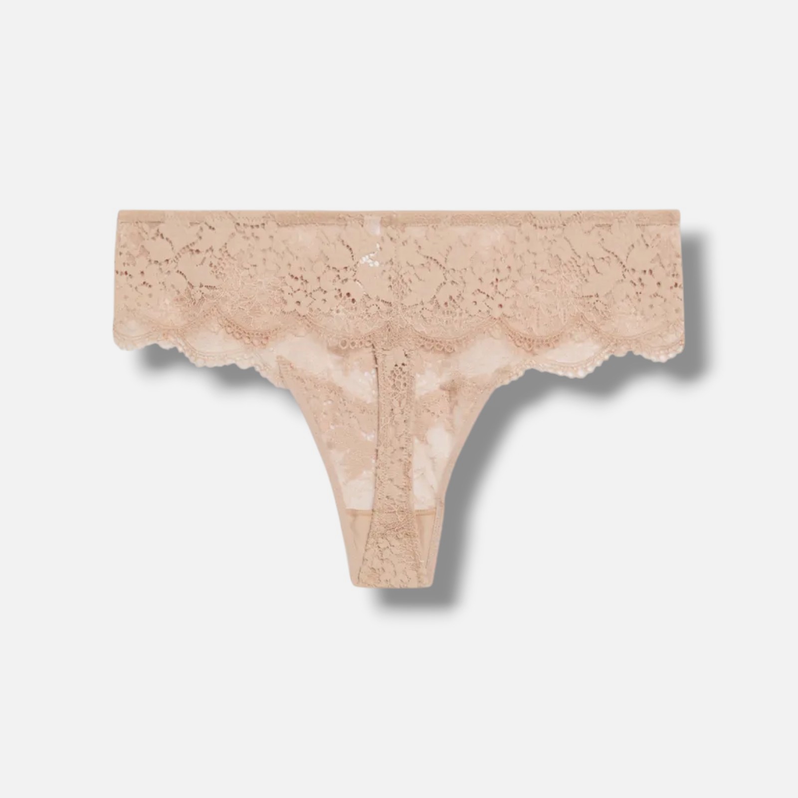 ThirdLove Women’s Beige All Day Lace Thong Panty Plus Size 2X