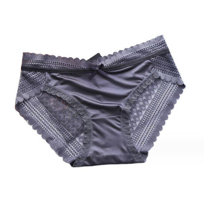 1/5 Pack Lot Womens Silky Satin Panties Underwear Sexy Lace Briefs Thong Bottoms