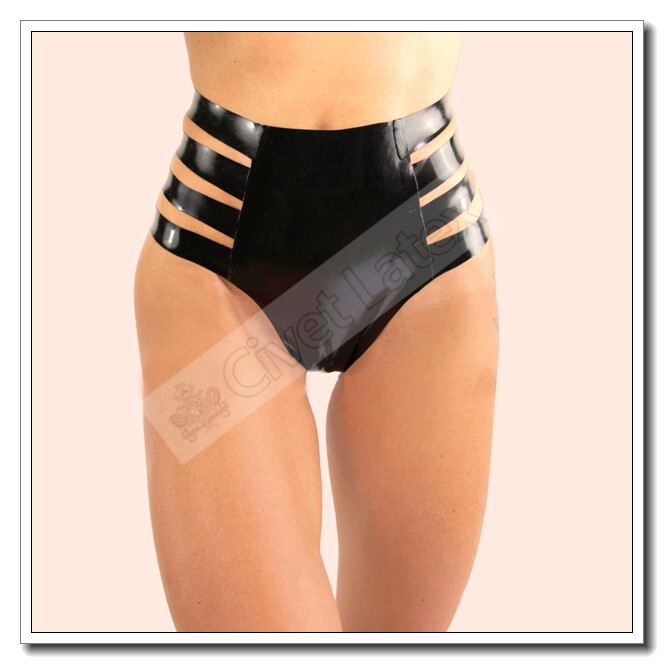 Latex Briefs Side Hollow Cut-out Style Fitted Slim Unique Sexy Customized A56