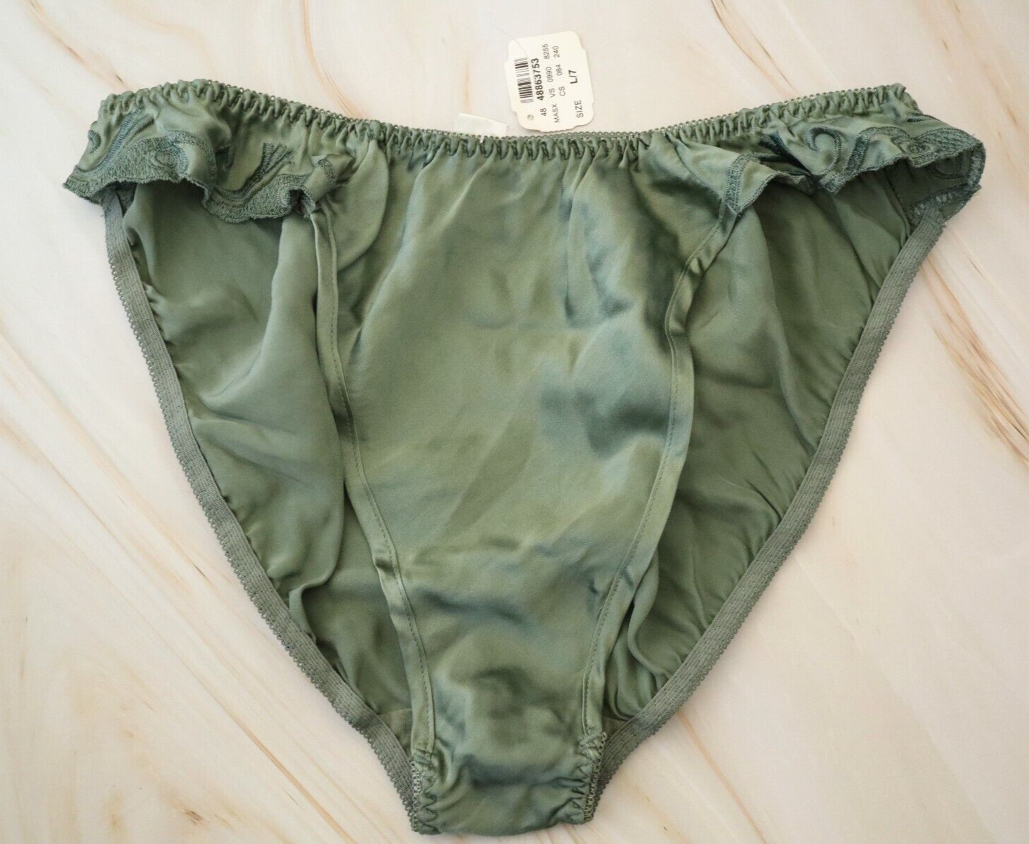 Victoria’s Secret VTG 80s-90s Polyester Satin Brief String Bikini Panties LARGE