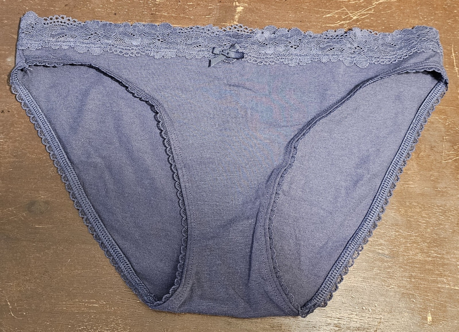 Size Medium Bikini Panty Victoria’s Secret Bow Dark Blue New With Tags