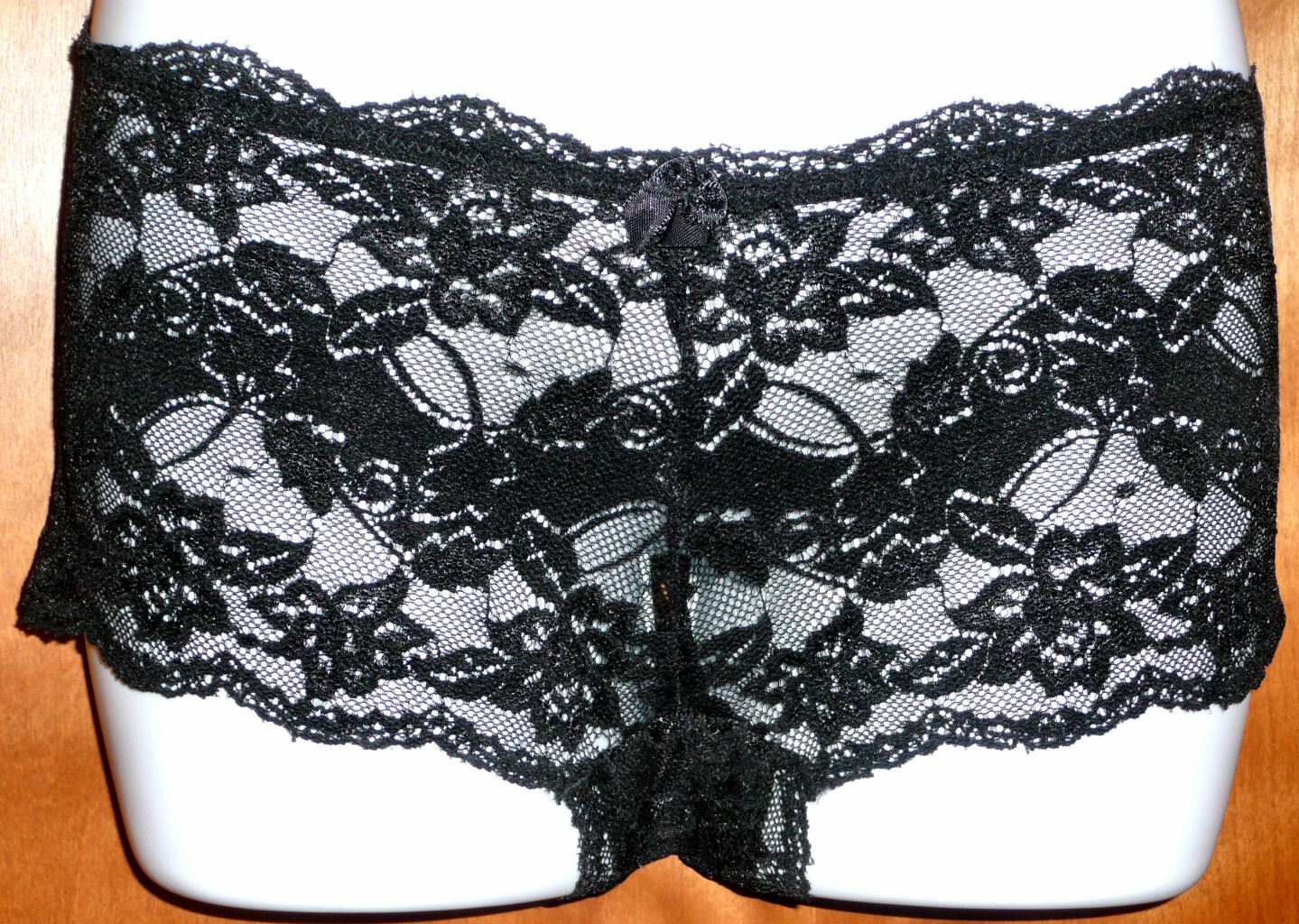 NEW Black Stretchable Lace Eva Cervantes Lady Underwear Panties Linger Brief SzM