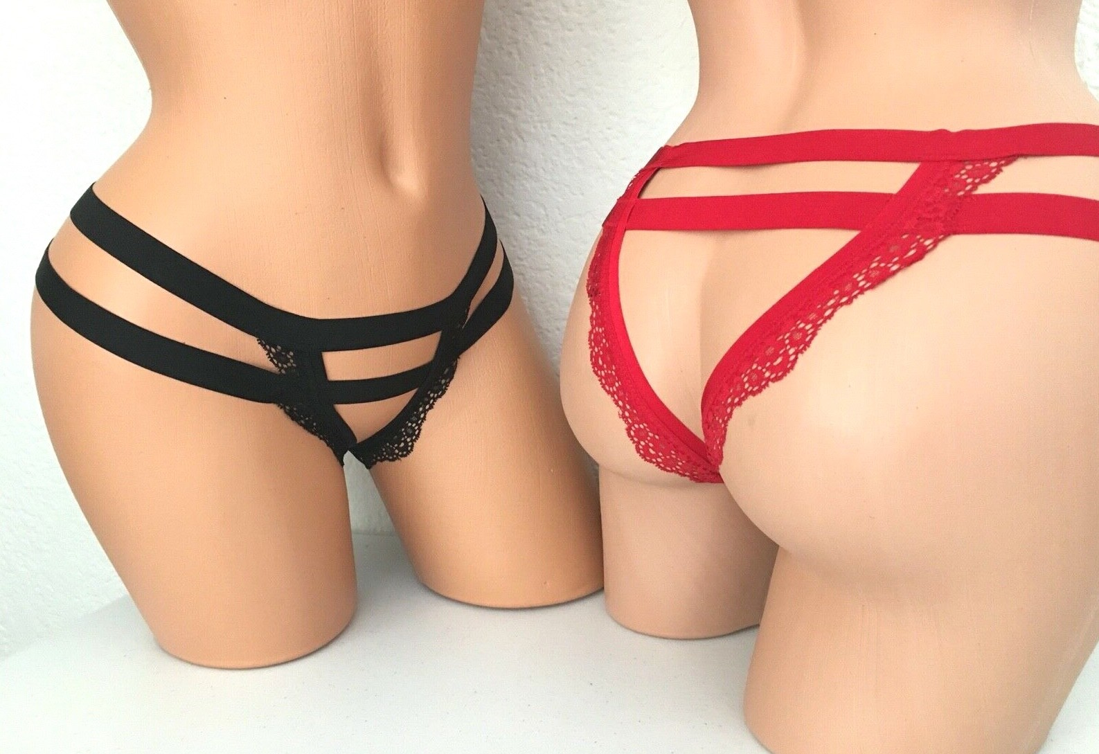 Victoria Secret luxe banded lace crotchless strappy cheeky cheekini panty CHOOSE