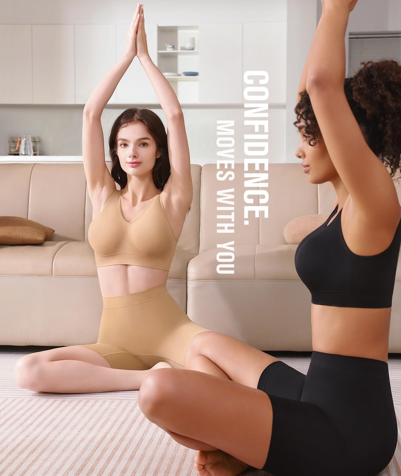 3 Pack Seamless Sports Bras w/ Removable Pads (Black Nude White, Small)