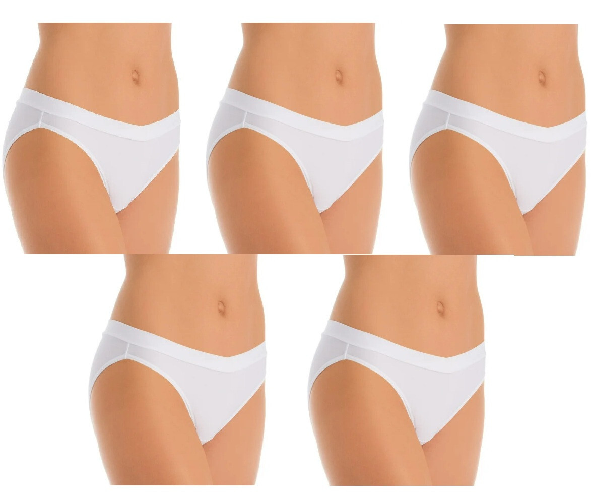5 Prs Vanity Fair Beyond Comfort Silky Stretch Bikini 18291 White 5-6-7-8