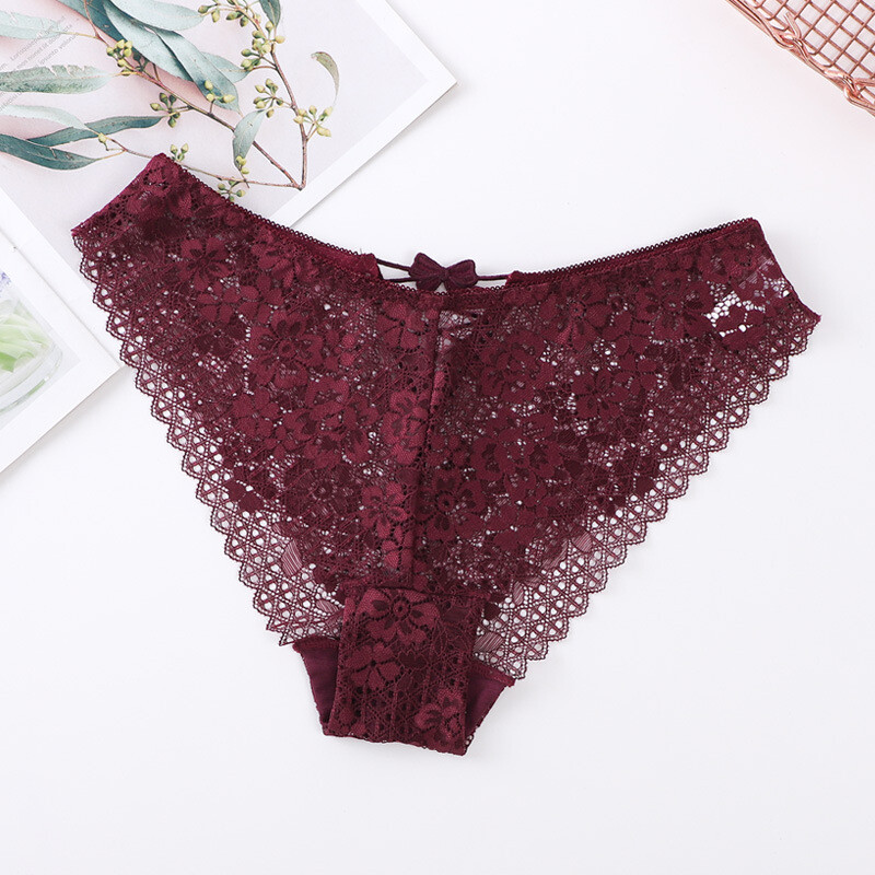 5 Pack Lot Sexy Womens See Through Lace Panties Lingeries French Underwear Brief