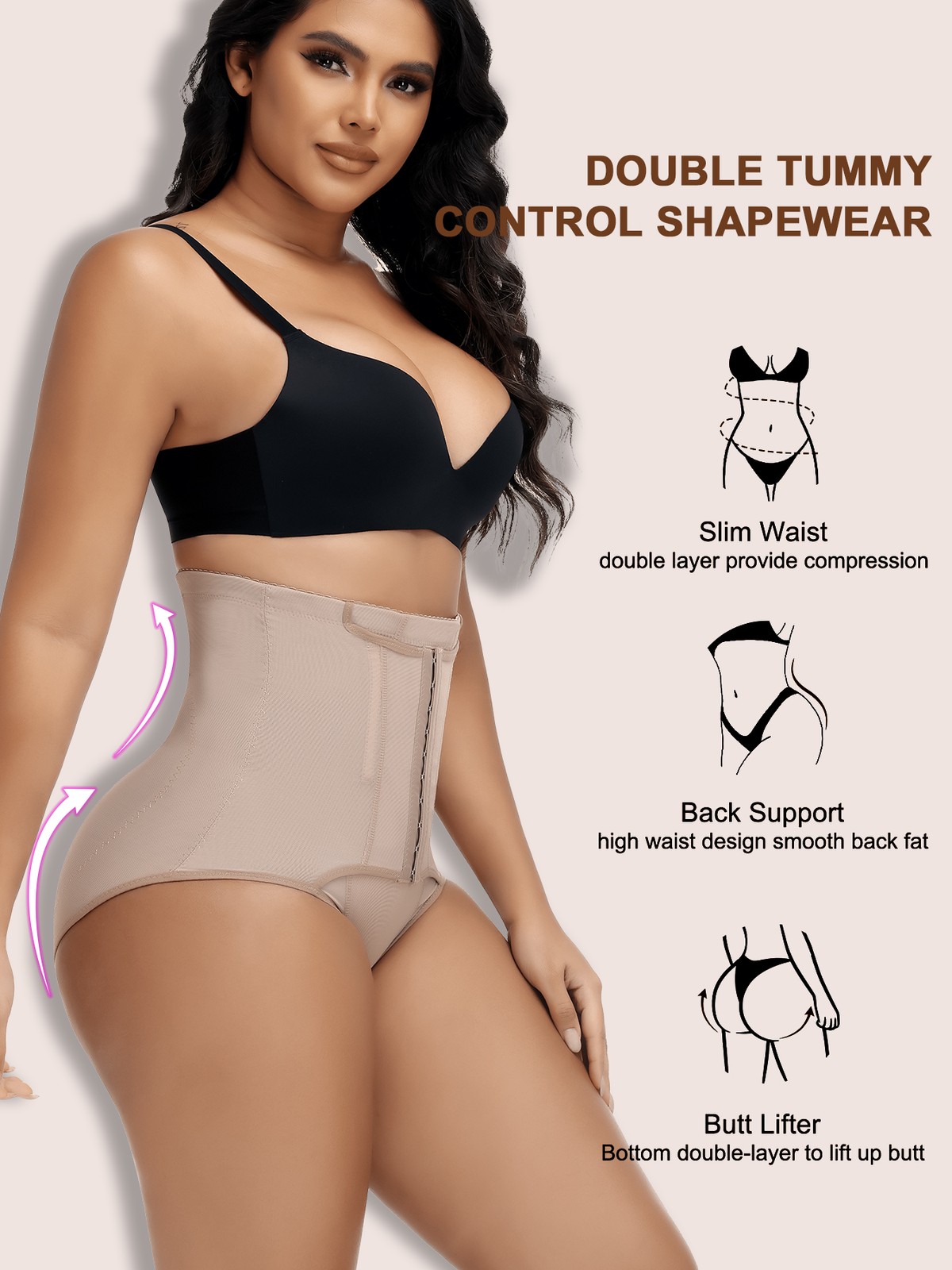 Fajas Colombianas High-Waist Tummy Control Shapewear Girdle Panties Body Shaper