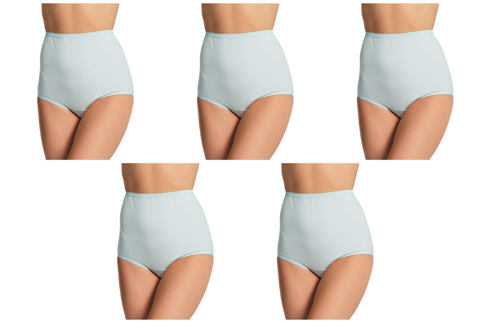 5 Pack Vanity Fair Perfectly Yours Ravissant Brief 15318 Softest Jade Sz 6 NWT