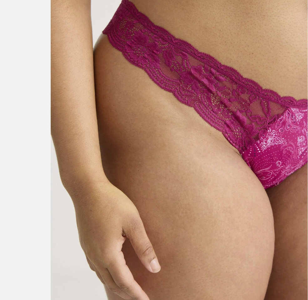Joyspun Women’s Microfiber Lace Thong Panties 3-Pack Size XXXL (20) NWT