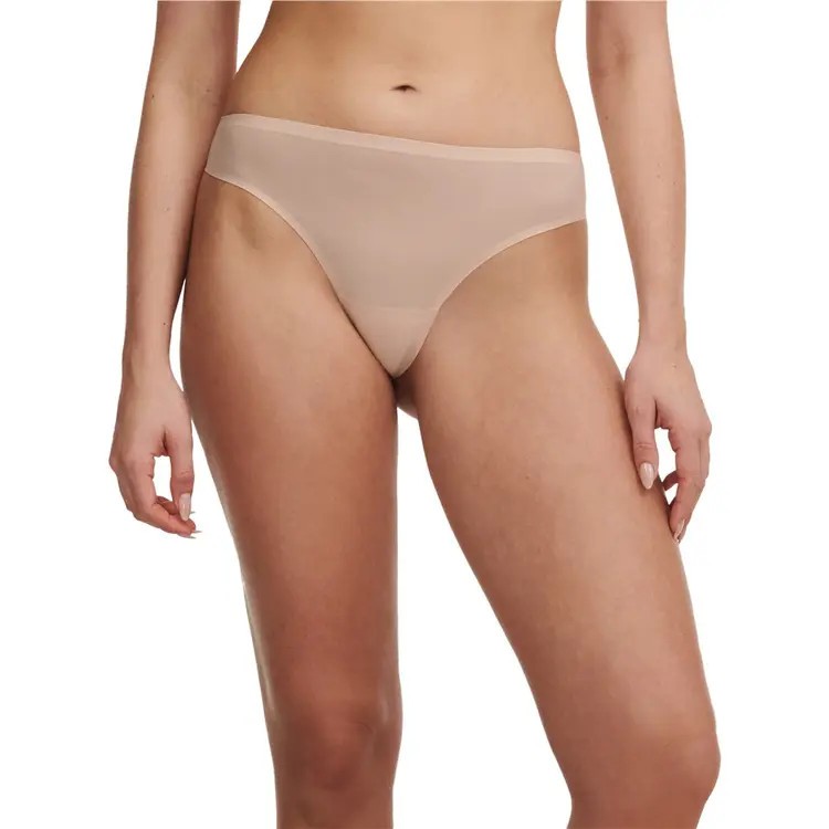CHANTELLE 11GG0 SOFT STRETCH Lace Tanga Panty ~ NUDE AND BLACK ~ OS ~ NWT ~ $24