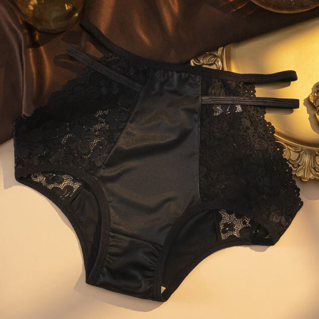 1/6 Pack Lot Womens High Waist Lace Satin Panties Lingeries Vintage Underwear