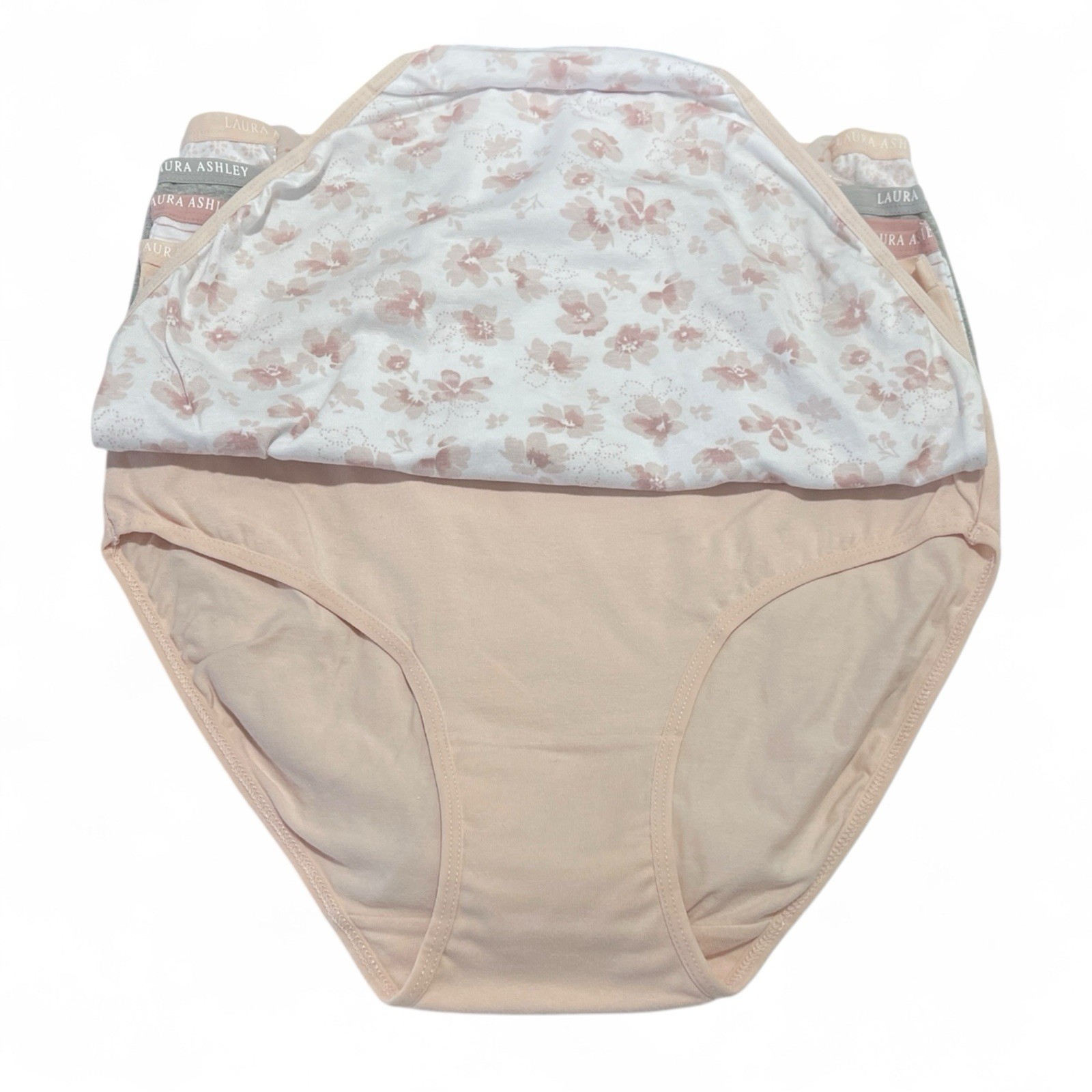 Laura Ashley Panties Women’s Large Briefs 5 Pack Super Soft Neutral Florals