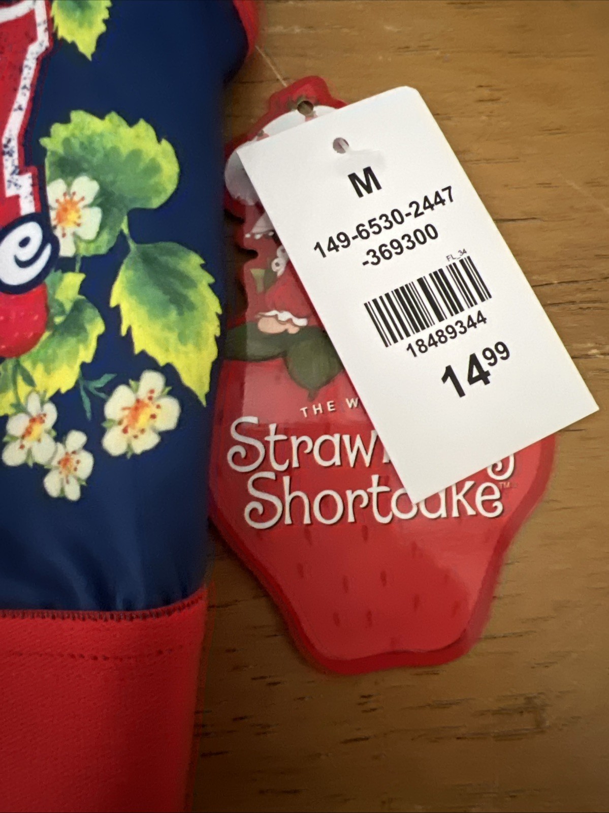 Strawberry Shortcake Bra Panties Set Boy Shorts Cute Black Plaid Red Size M G3