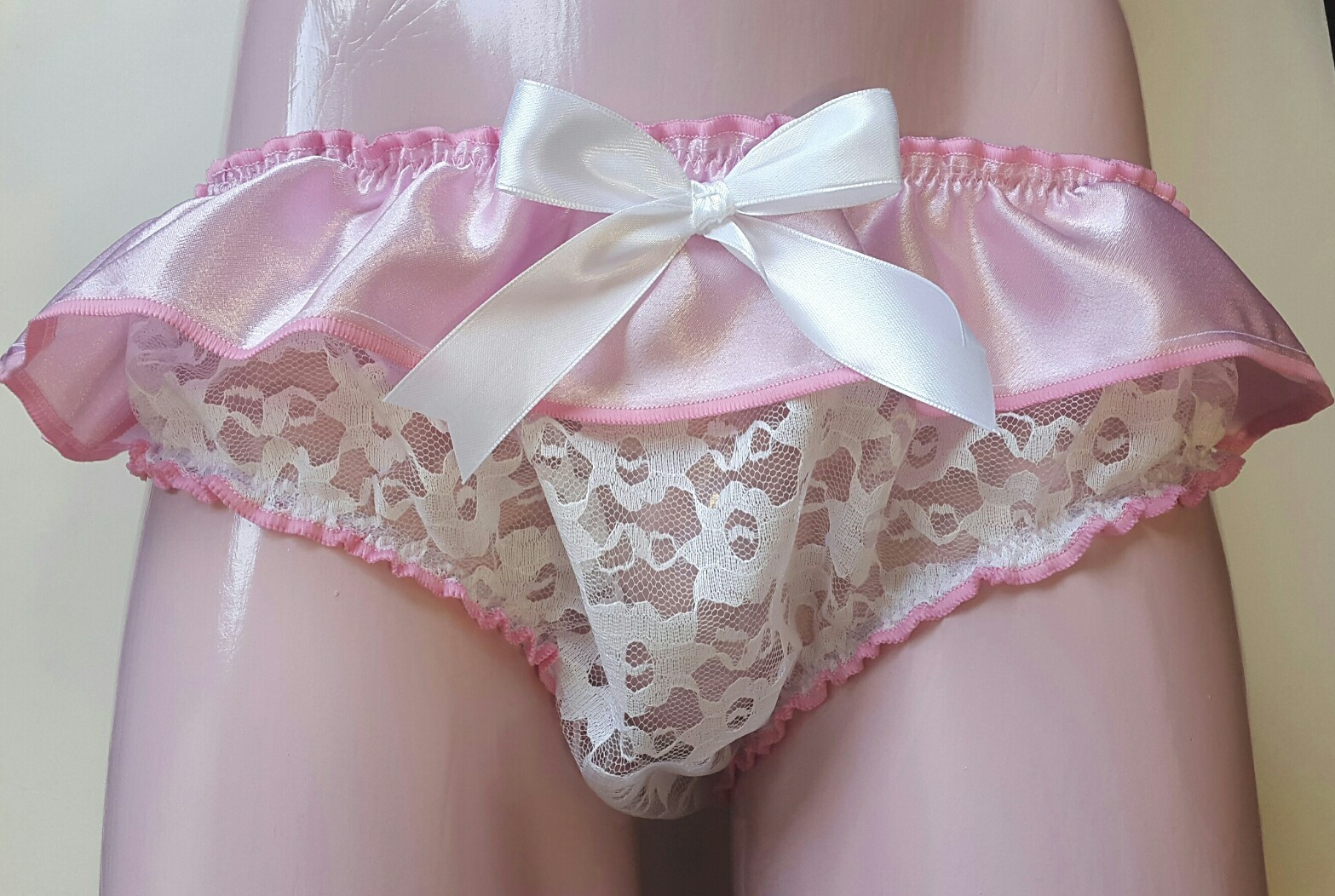 🌸MADE TO ORDER* full Lace SISSY Knickers with satin ruffle..any size🌸