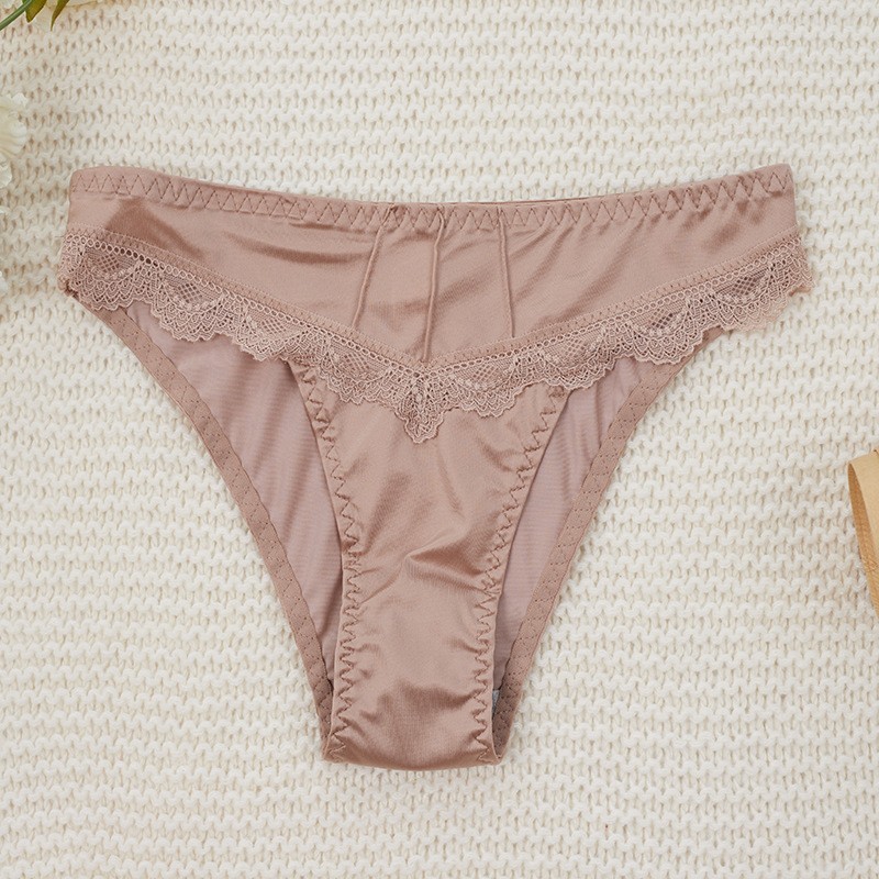 3 Pack Low Rise Seamless Bikini Panties – Lace Trim Cotton Gusset Sexy Underwear