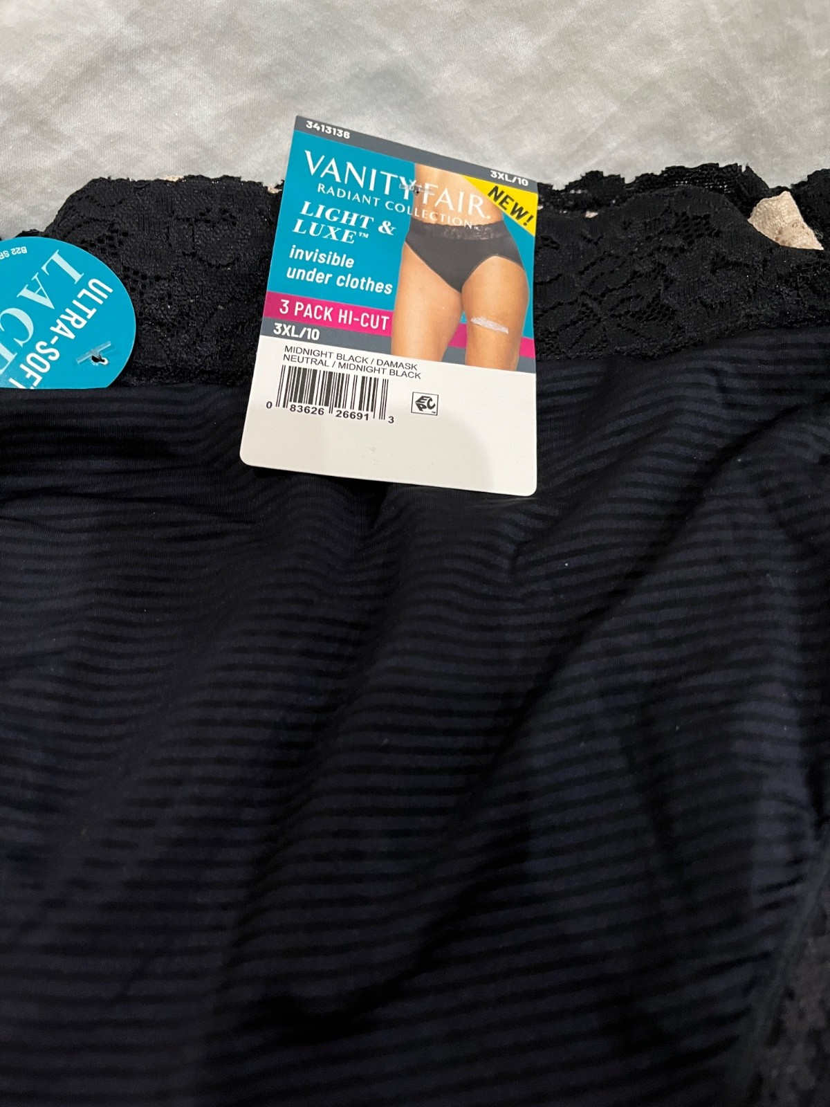 Vanity Fair panties radiant light luxe hi cut pack of 3 Lace 3413136 Upick New