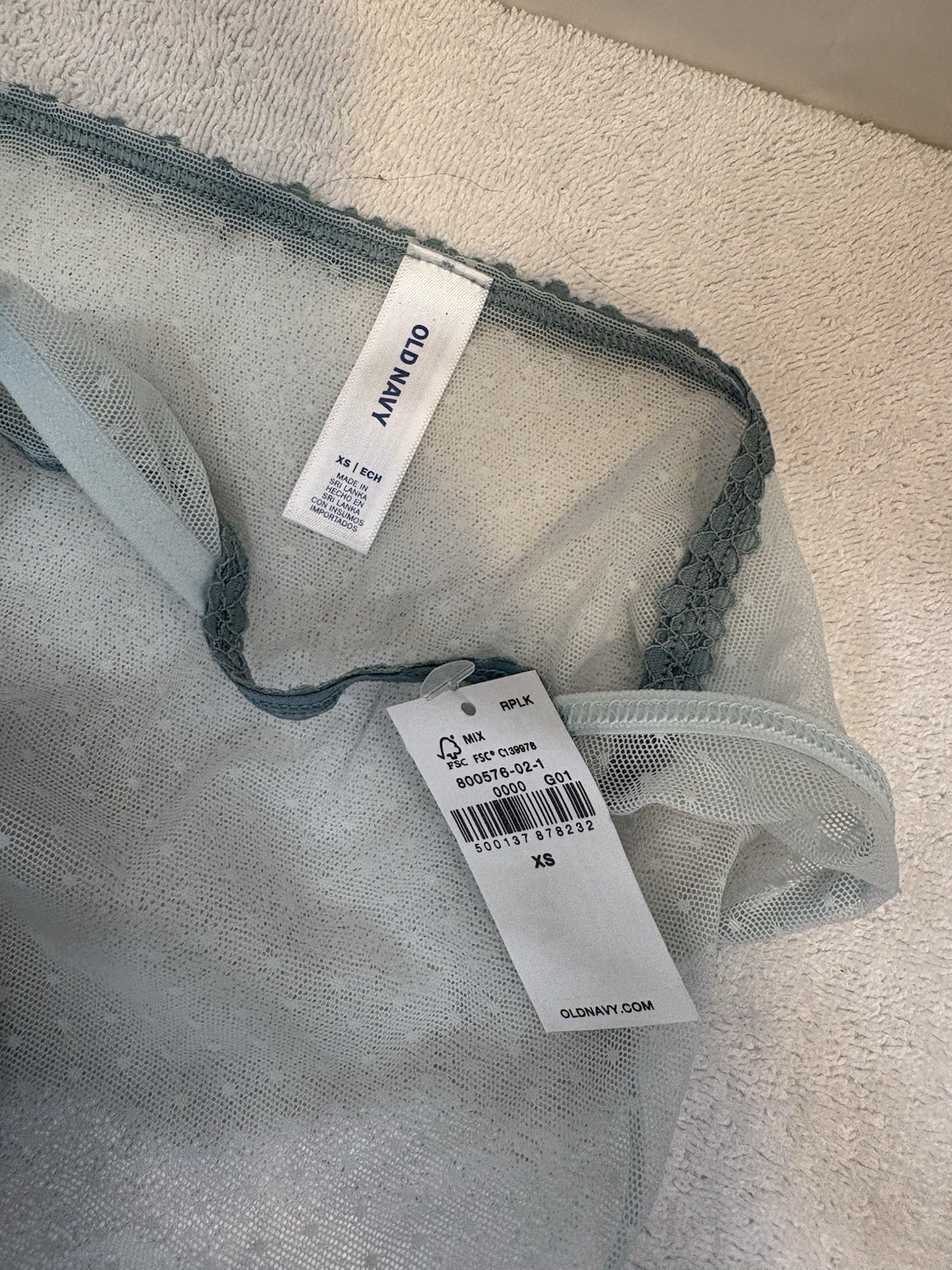 Old Navy XS Seafoam Mesh String Bikini Underwear