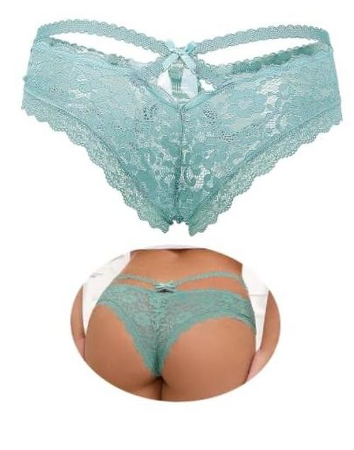 Women’s Sexy Lace Thong Plus Size Tanga Briefs 3X-Large-4X-Large 1pcs-blue
