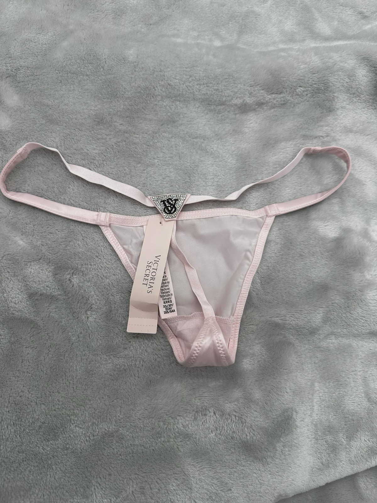 💕VICTORIA’S SECRET 💕 Scattered Shine Strap Shine V-String Angel Pink X-LARGE