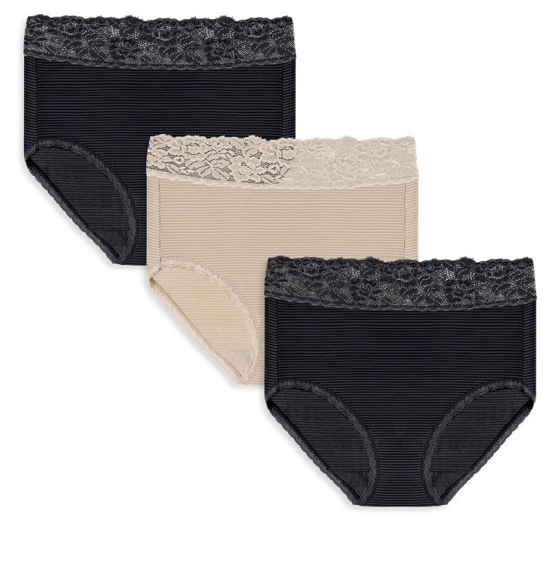 Vanity Fair Radiant Women’s Light/Luxe Underwear Stretch Lace Waistband♡Sz L7