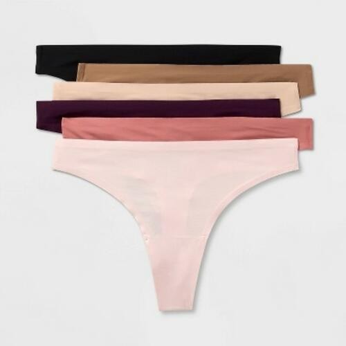 Women’s 6pk Microfiber Thong Underwear – Auden™ Multicolor S
