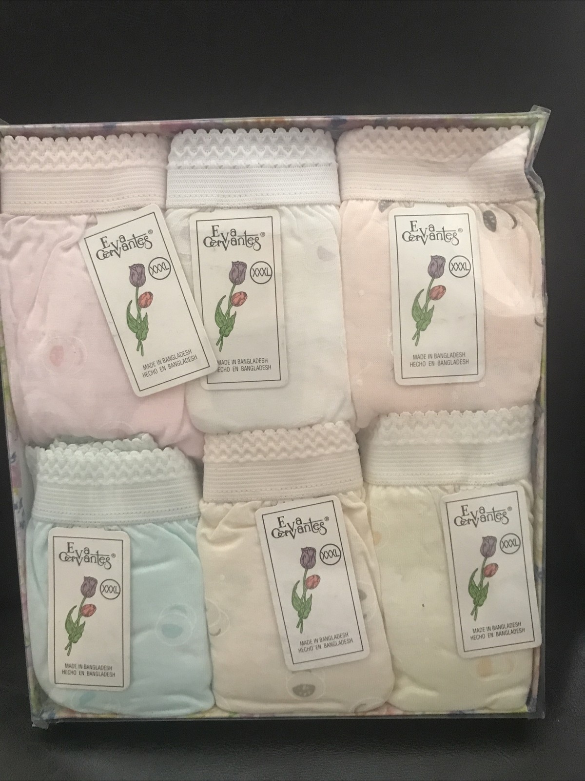 6 Pack Women Eva Cervantes 100% Cotton Briefs Size XXXL Assorted Colors ,new